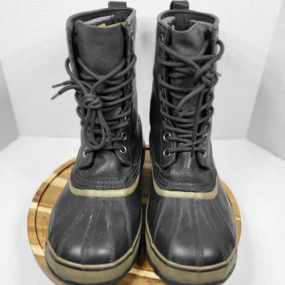 Sorel 1964 Premium T Mens Boots Size 8 Black Waterproof Leather Duck Snow NM1561
